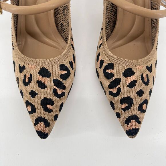 Cosy Island GraceLithe Leopard Knit Pointed Toe Heeled Mules Size 8.5, New - Picture 4 of 17
